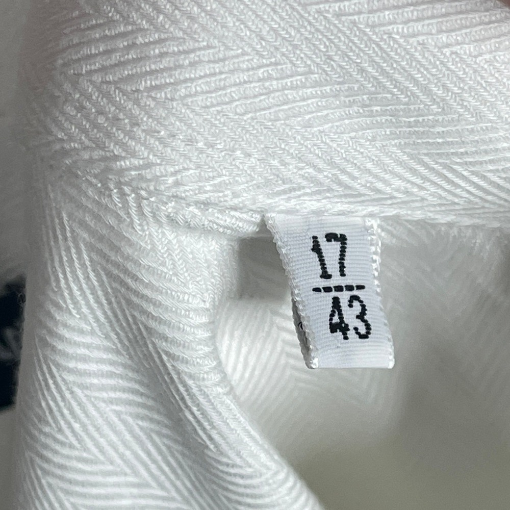 Dolce & Gabbana White Herringbone Cotton Button Down Shirt Mens 17/43 Italy - Picture 8 of 8